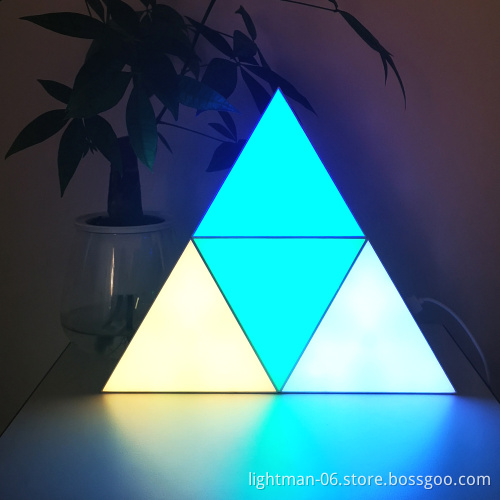DIY Smart Phone App Controlled RGB Color Triangle Splicing Modular Panels Night Light for Home Decor